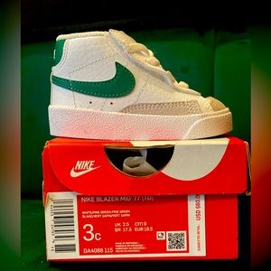 “Nike Blazer” Mid 77 infant/toddler size 3c. Hard bottom pair. Worn once.